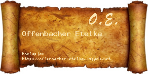 Offenbacher Etelka névjegykártya